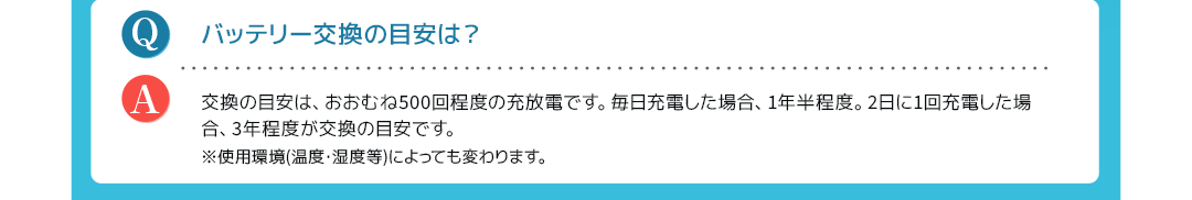 バッテリー交換の目安は？